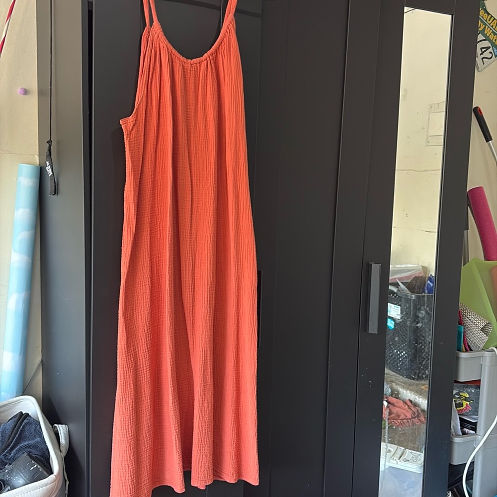 Kona Sol rusted orange Maxi dress